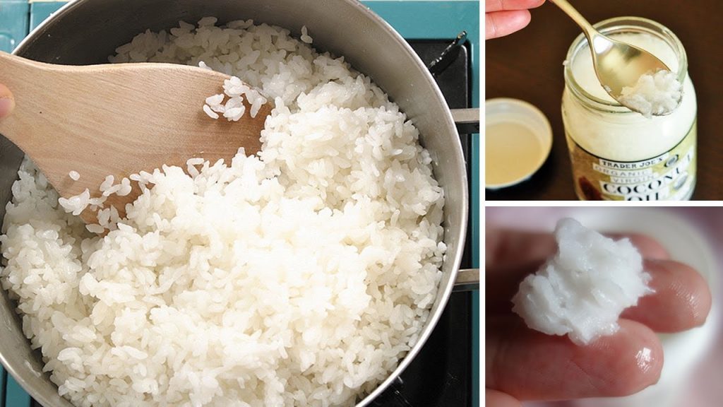 How can coconut oil change starch in rice